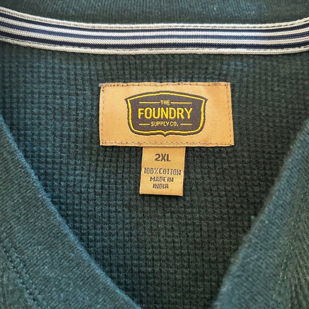 The Foundry Supply Co Big & Tall Men's long sleeve Henley thermal - Picture 2 of 6